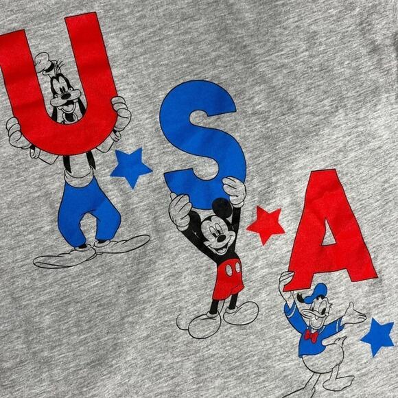 Disney Mickey & Friends USA Gray T-Shirt Woman’s Small - Picture 5 of 6